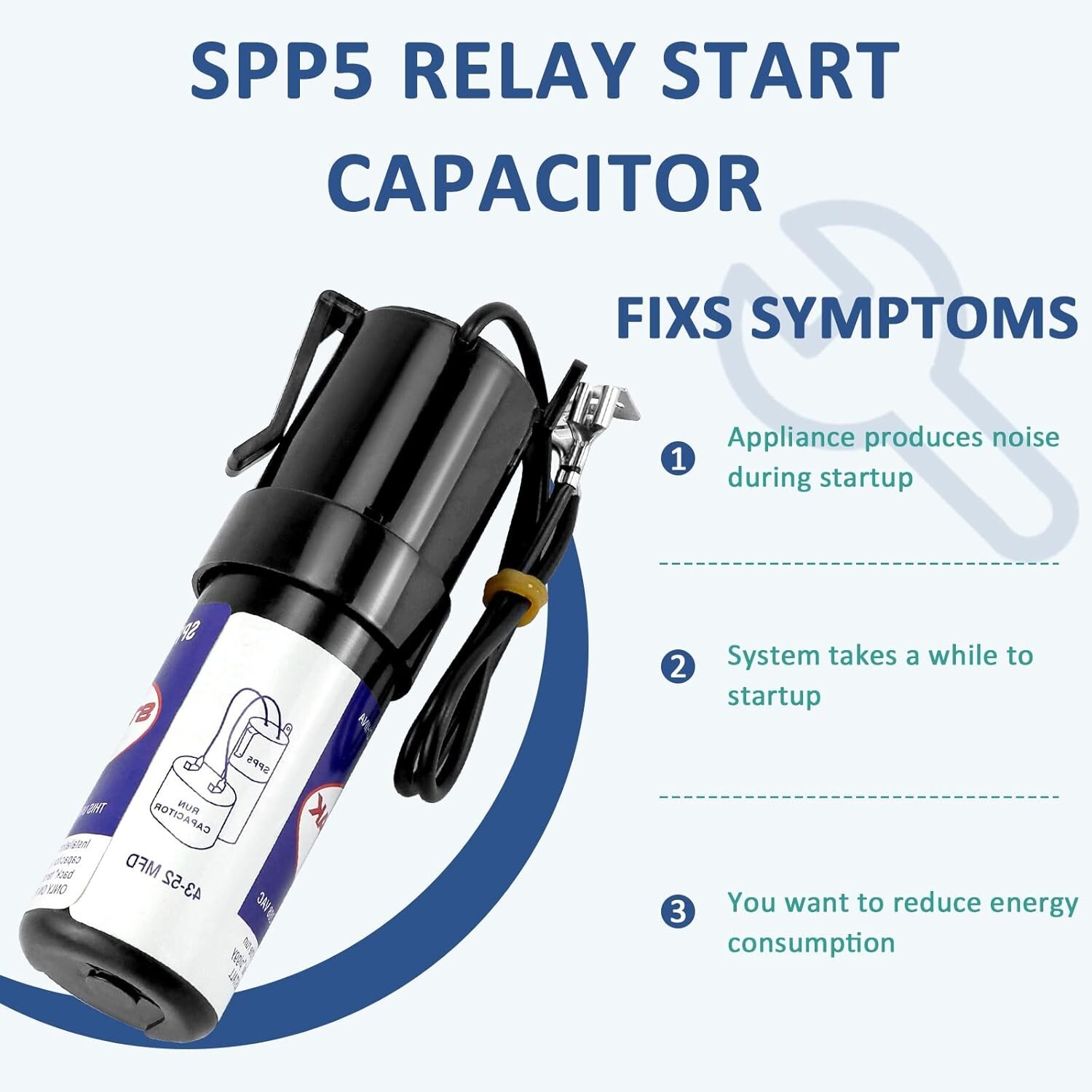 2 Pack SPP5 Hard Start Super Boost HVAC Relay and Start Capacitor