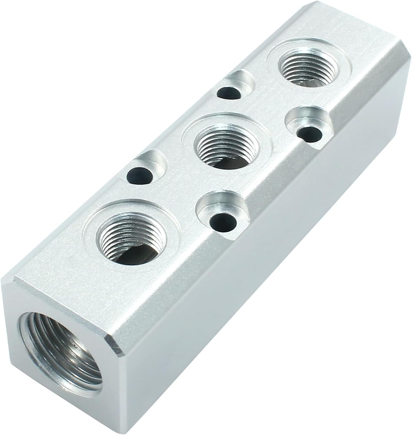 3 Way Pneumatic Manifold Air Distribution Block, G1/2 Supply Port, G1/4-Inch …
