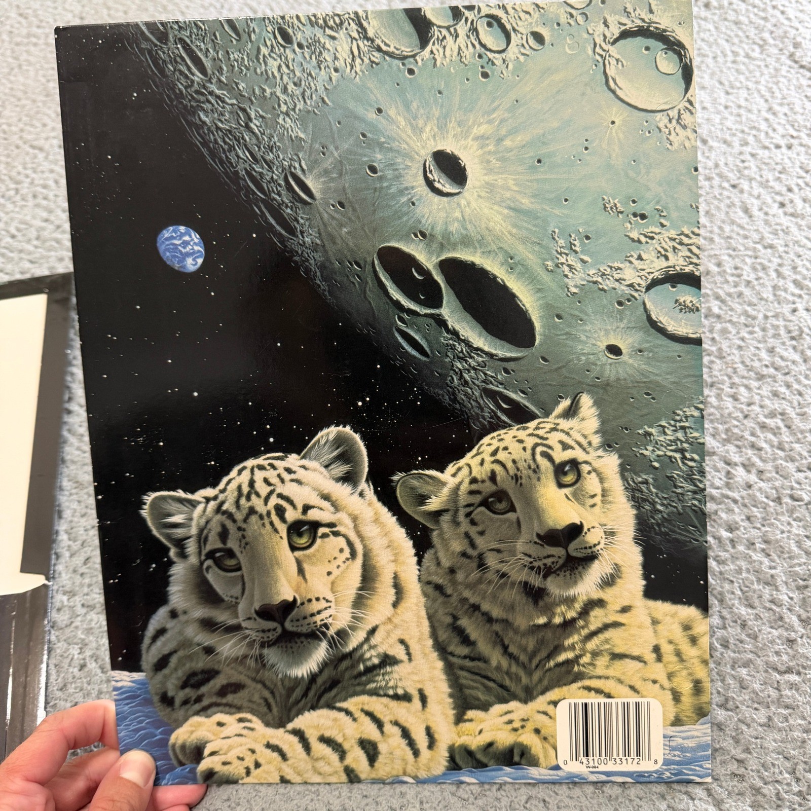 Vintage 1999 Mead Schimmel Snow Leopard Space Moon Portfolio Folders Set of 2