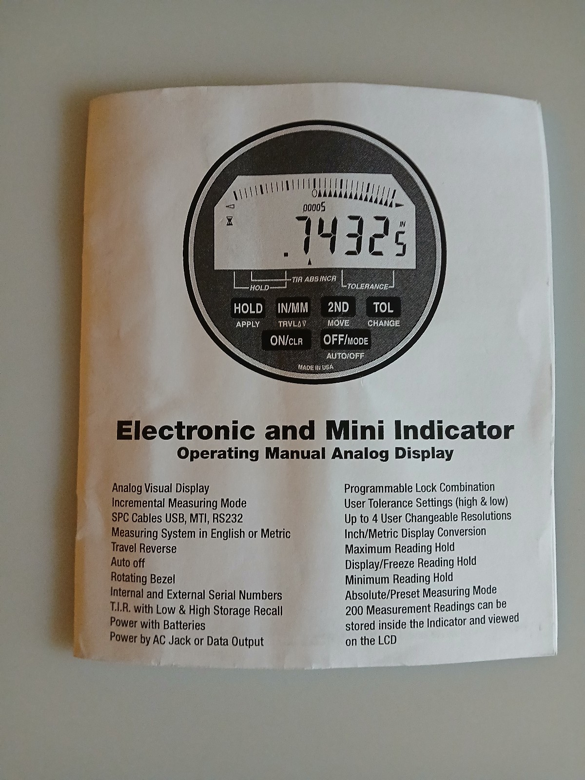CDI Electronic Indicator “MINI” .00005″ RESOLUTION, .250″ RANGE (mfg. 2025)