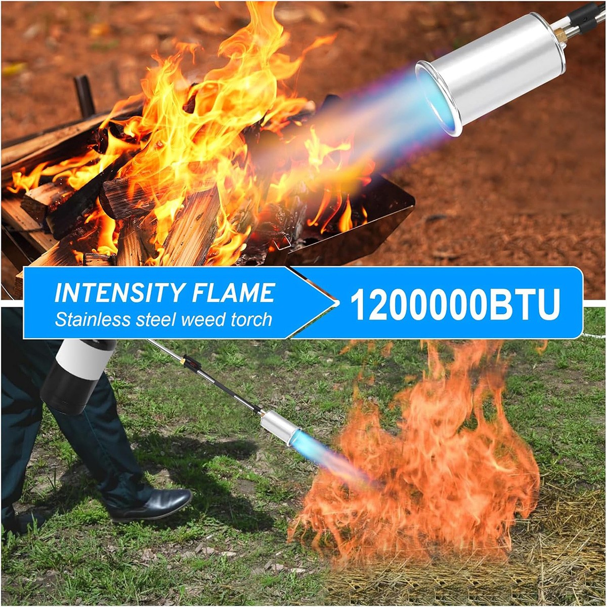 Portable Propane Torch Weed Burner Ice Snow Melter Outdoor Flame Thrower