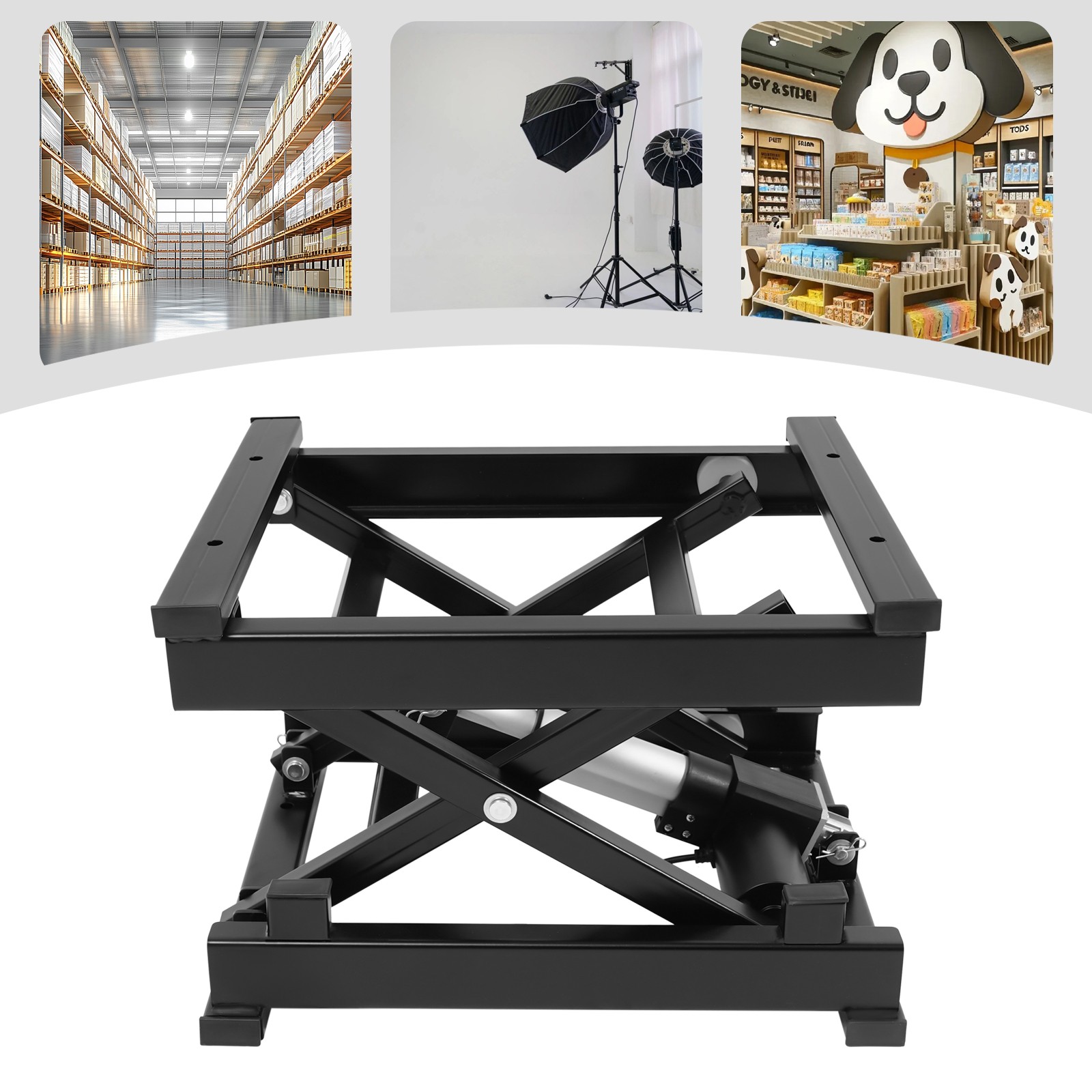 Electric Scissor Lift Table Hydraulic 130 lbs Adjustable Height 7.17-16.14in