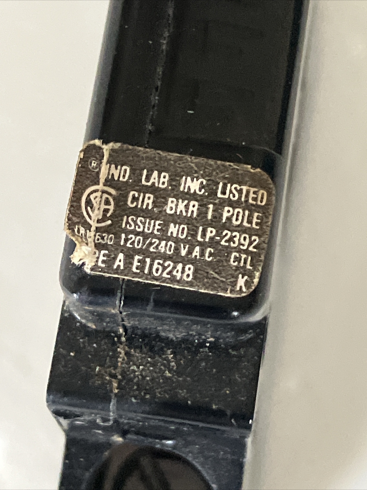 A115L Challenger American Switch A Left Hook 1 Pole 15A 120VAC Circuit Breaker