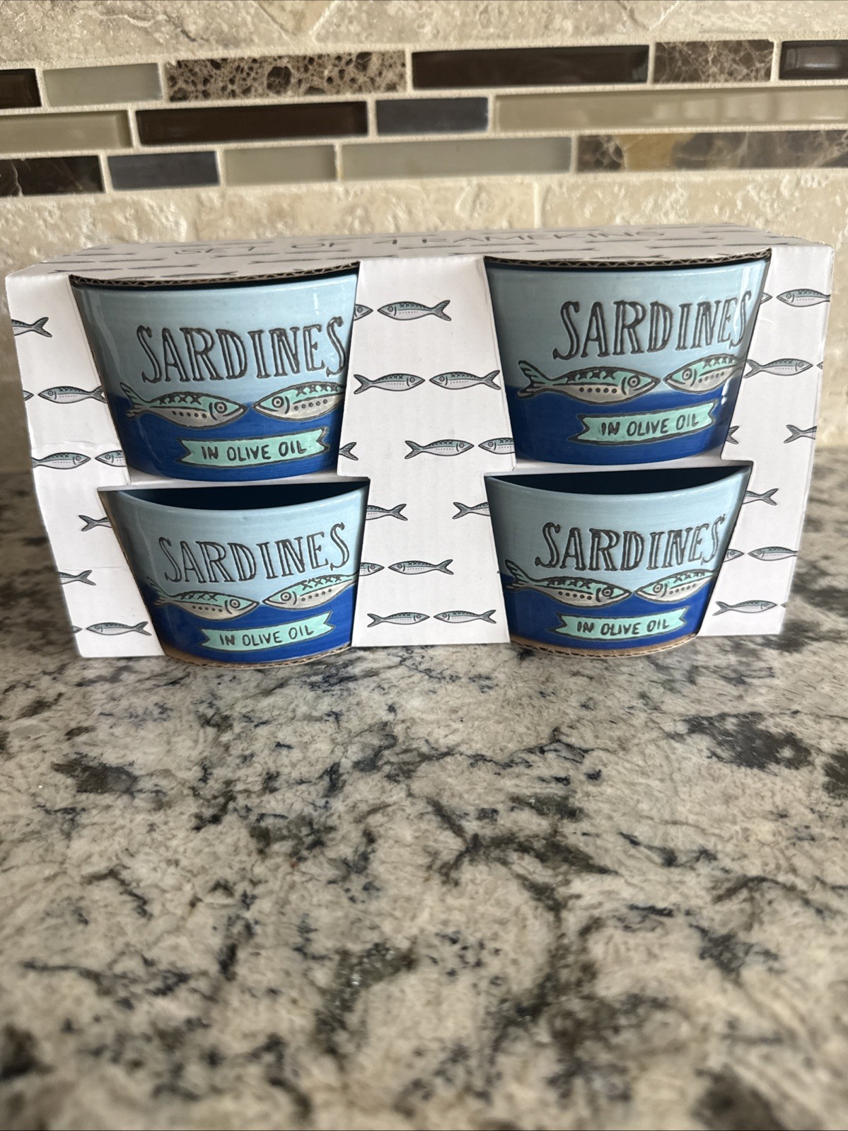 NEW Sardine Ramekin Set Of 4 Bowls by Prima Designs