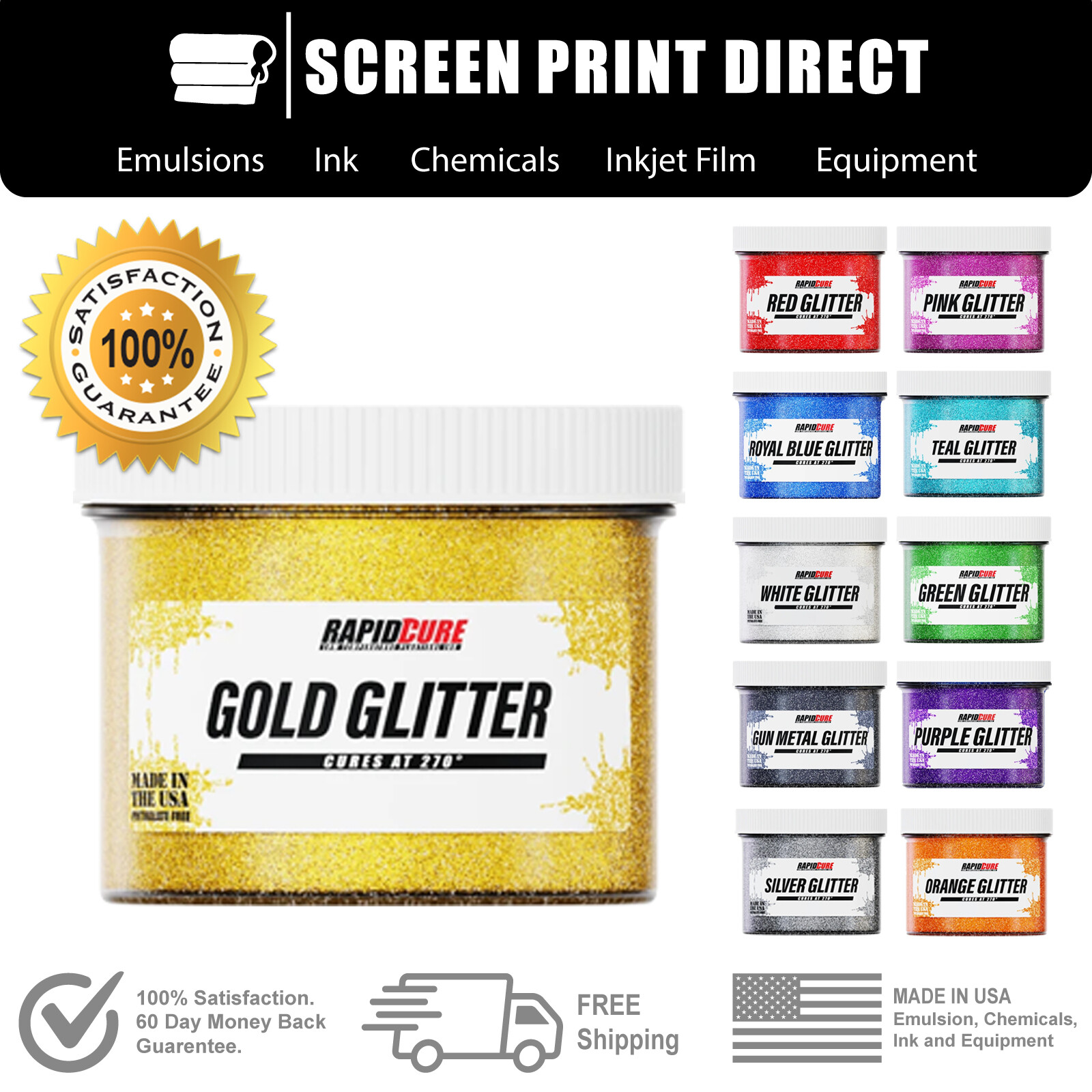 Glitter Plastisol Ink For Screen Printing – Low Temp Cure 270F