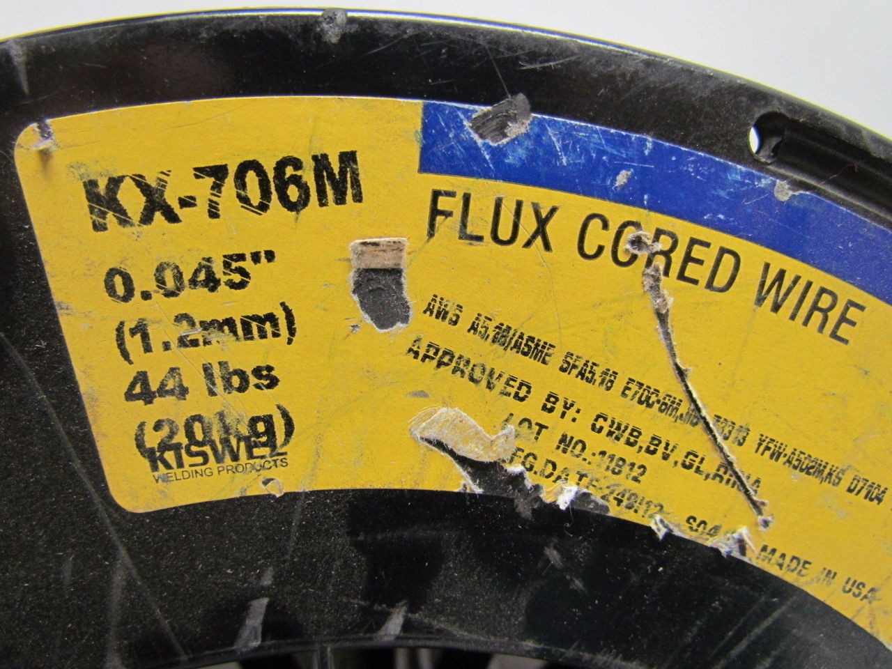 Kiswel KX-706M Mild Steel Flux Cored Welding Wire 0.045″ 30Lbs AWS A5.18 E70C-6M