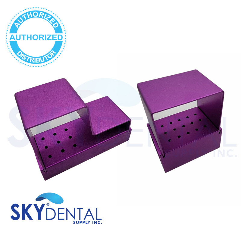 15-18 Aluminum Bur Holder Block Burs organizer Purple for FG or HP Drills