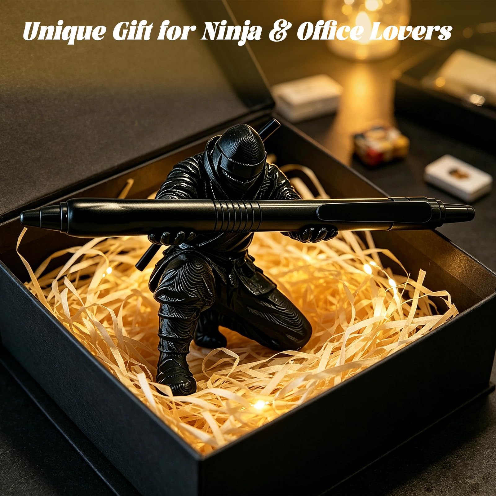 3D Printed Ninja Pen Holder – Cool Ninja Figurine Pen Stand, Decorative Desk …