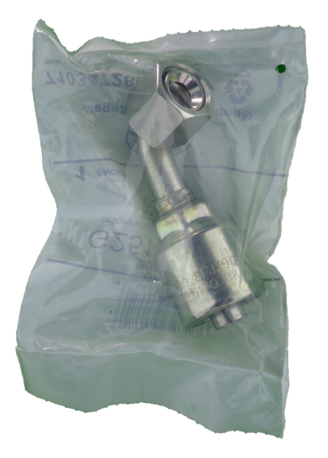 8G-8FJX90S MegaCrimp Coupling Female JIC 37 Flare Swivel – 90 Bent Tube