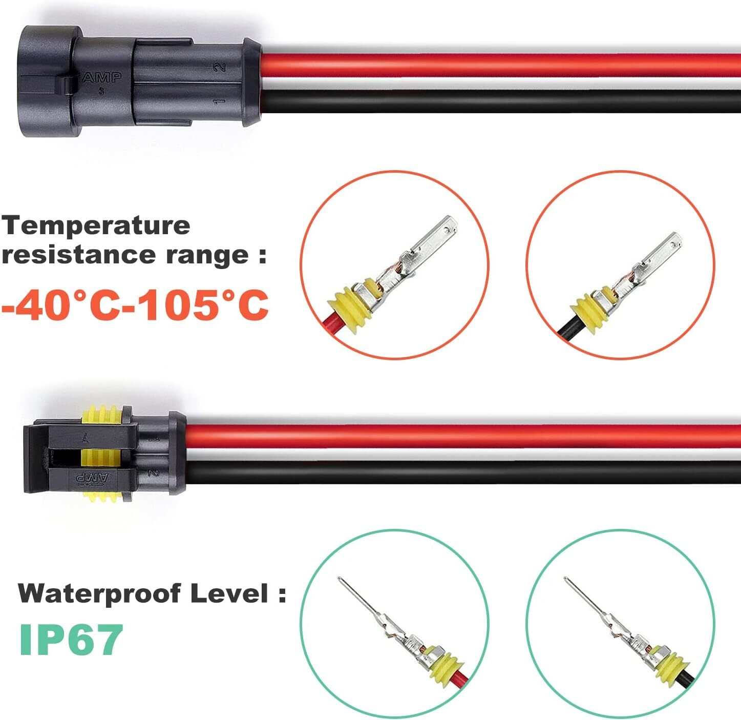 5/10 Sets Car Automotive Waterproof Electrical Wire Connector Plug 2/3/4/5/6 Pin