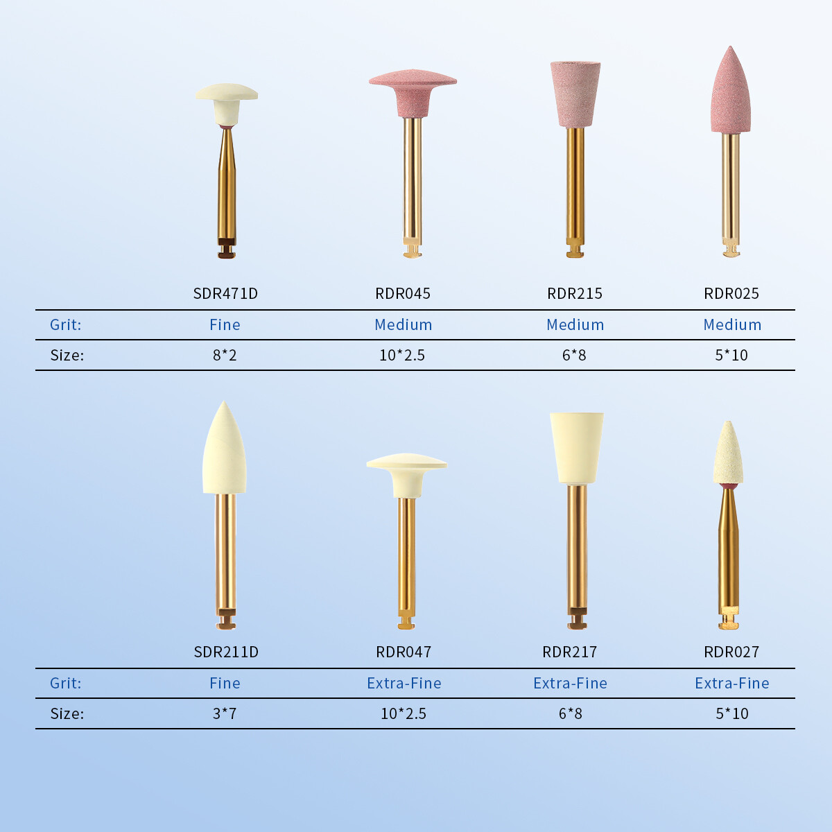 Dental HP RA Ceramic /Rubber Diamond Bur Zirconia Grinding and Polishing Kit