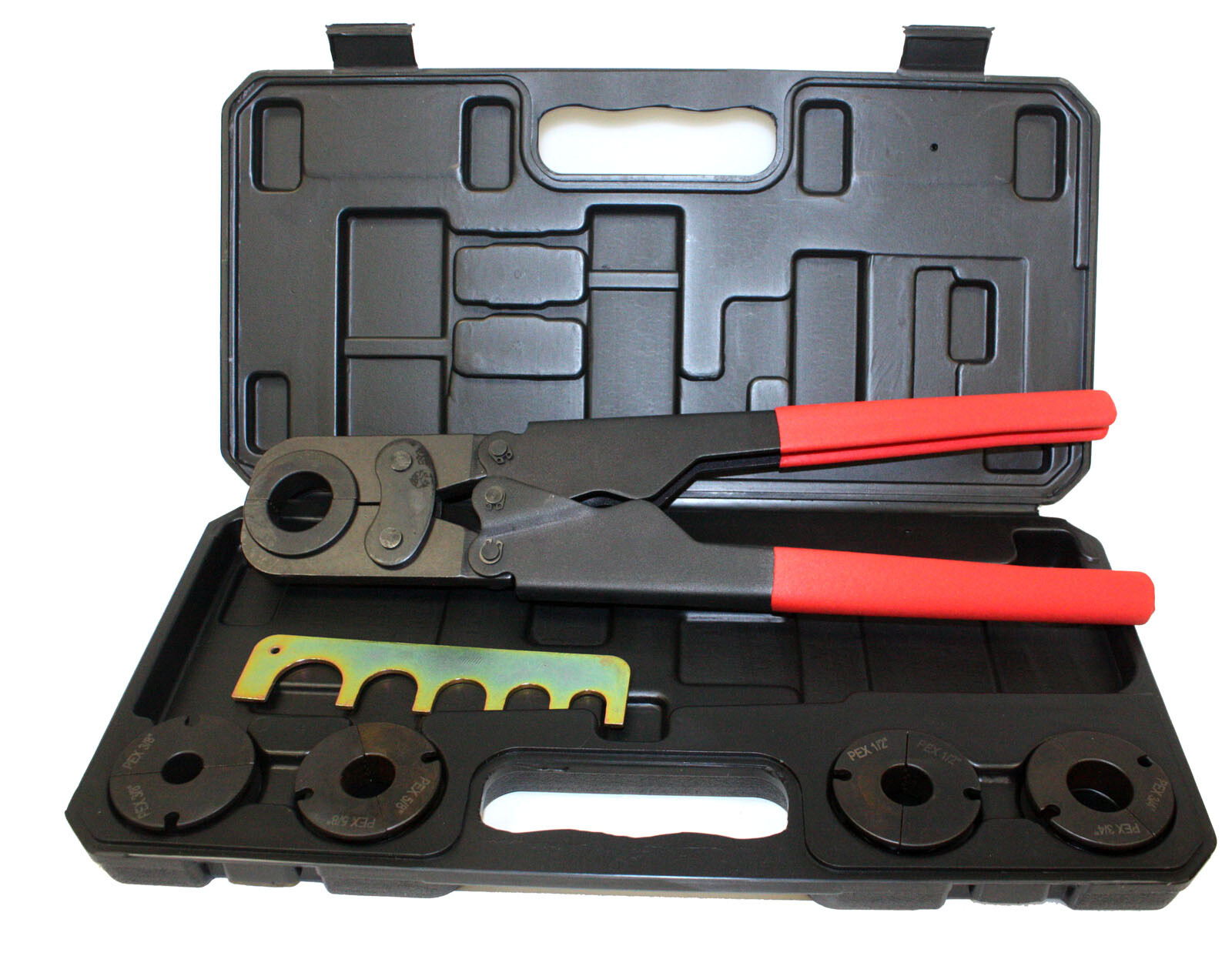 5 in 1 Pex Crimper Kit 3/8″ 1/2″ 5/8″ 3/4″ 1″ Crimping Plumbing Copper Ring Tool