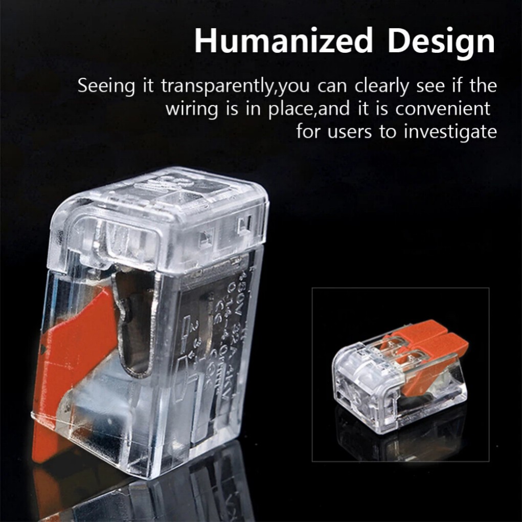 90 Pack Connectors Reusable Wire Clamp Terminal Blocks Compact Wire Connector*/+