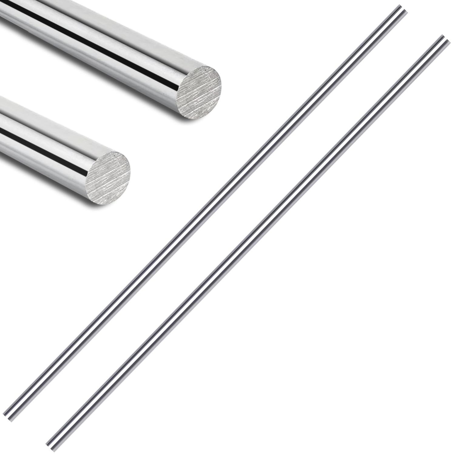 2 PCS 7mm 304 Stainless Steel Rods SS rods, Solid Metal Round 7mm, Silver