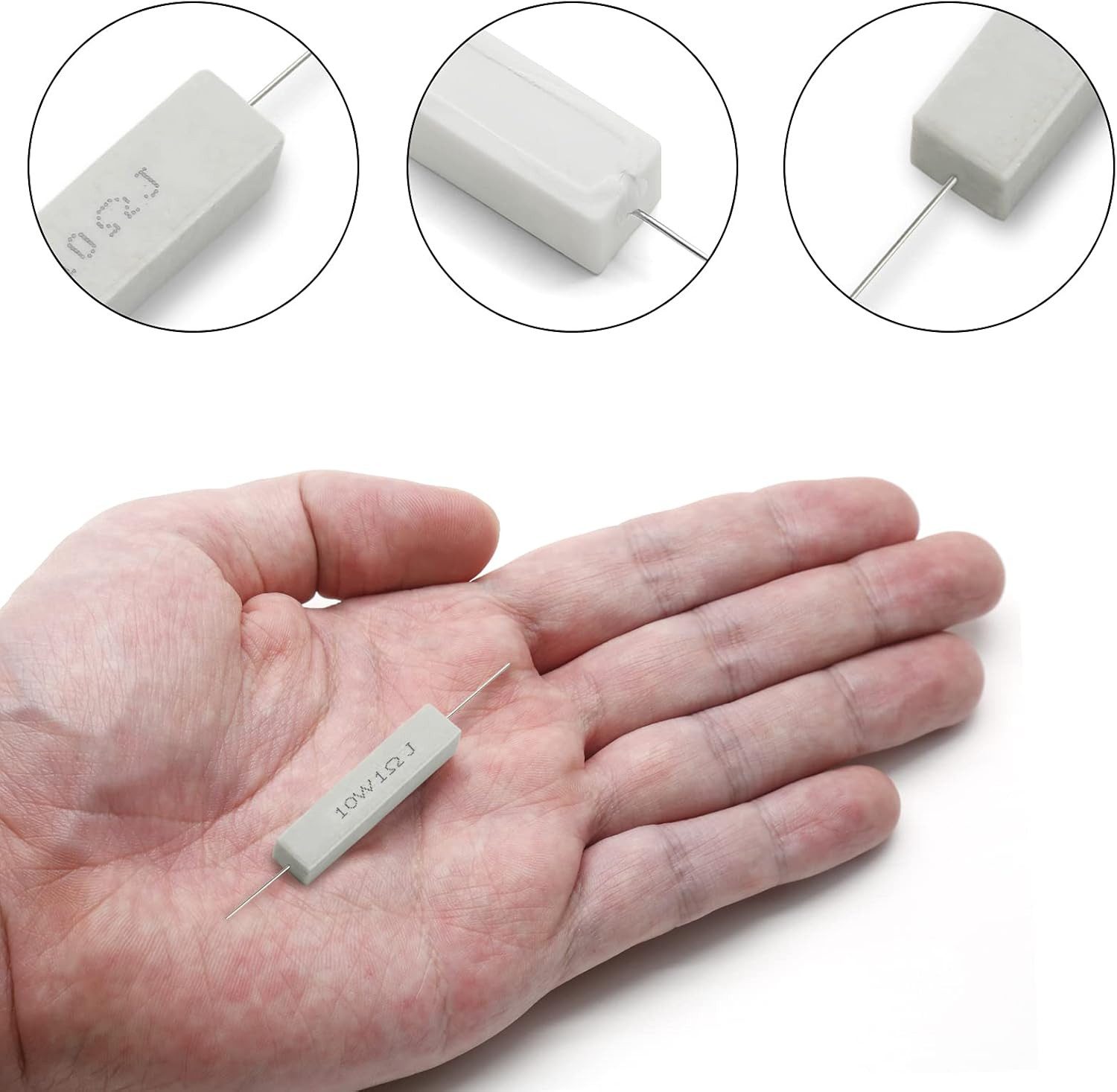 10PCS 10W 1 Ohm Ceramic Resistor, Power Resistor Assortment Cement Resistor K…