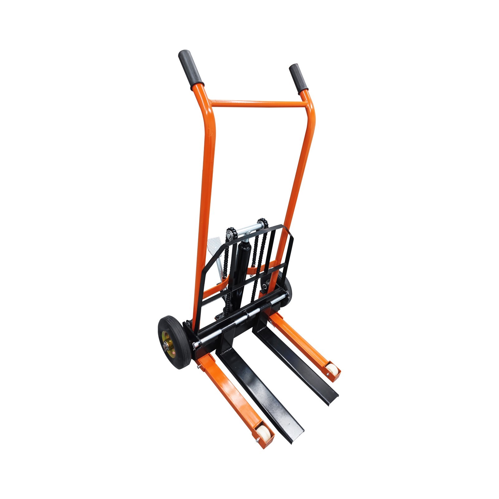400Lb/200Kg Hand Forklift Truck Manual Push/Pull Winch Stacker Cargo Trolley