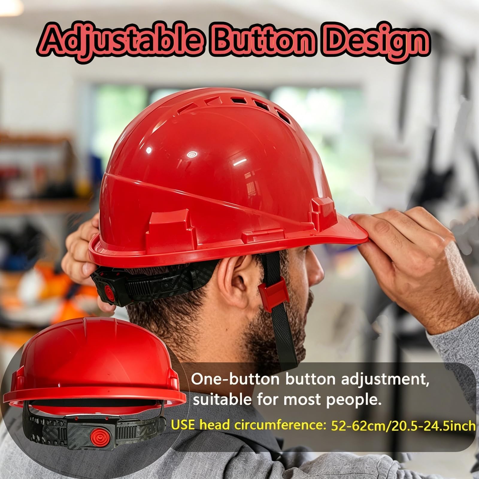 4 Pt. Suspension Hard Hat Bulk Safety Helmets Adjustable Ratchet Hard Hats, V…