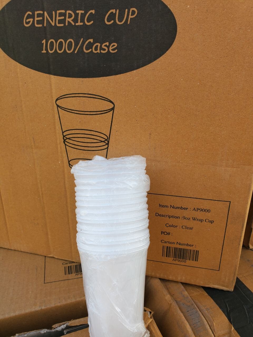 9 oz Plastic Cups Translucent Individually Wrapped Hotel Generic 1000 Pack