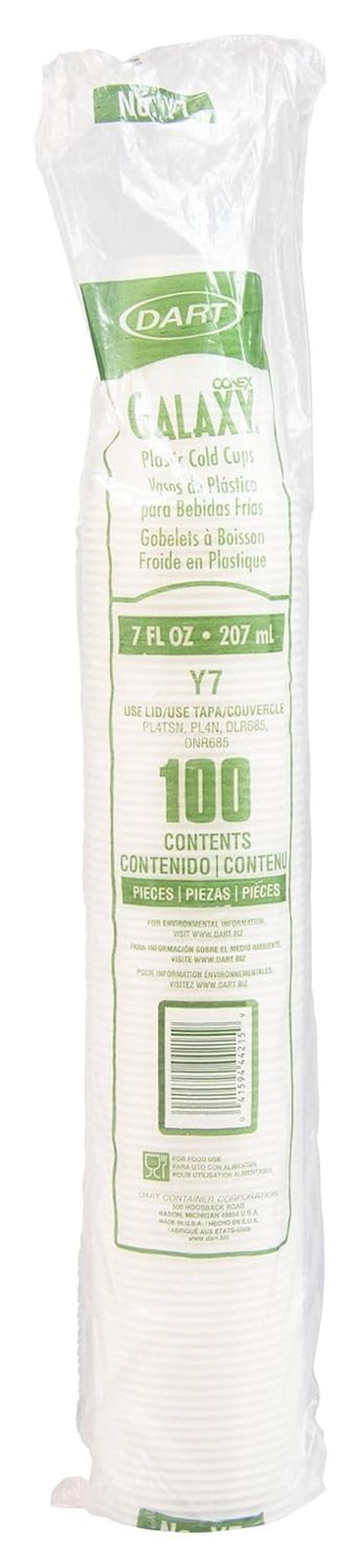 Dart Y7 Conex 7 Oz. Translucent Plastic Cold Cups – 2500 Count Case
