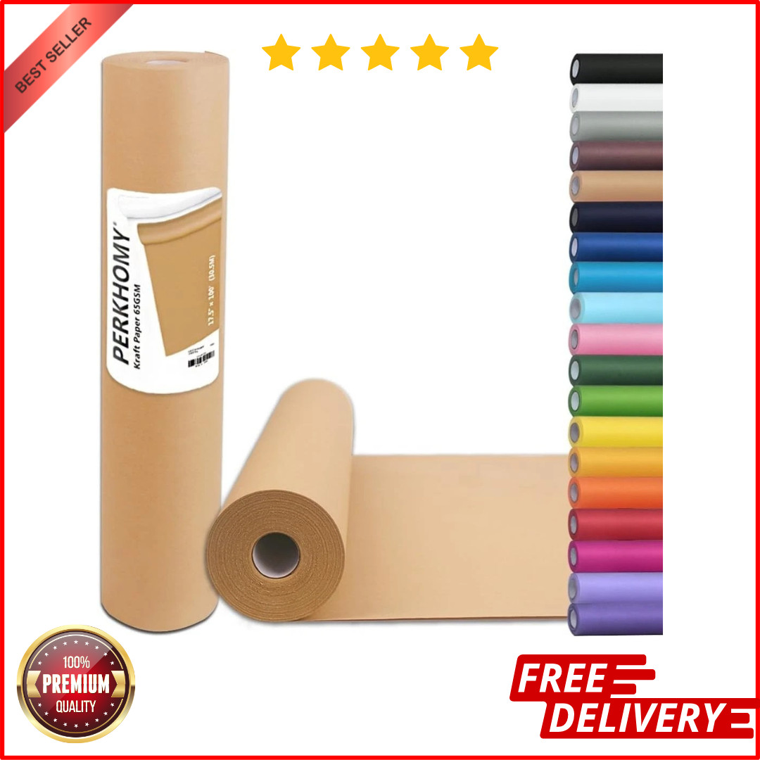 17.5″ x 1200» Brown Kraft Paper 50 lb Basis Thick Roll Packaging Shipping NEW**