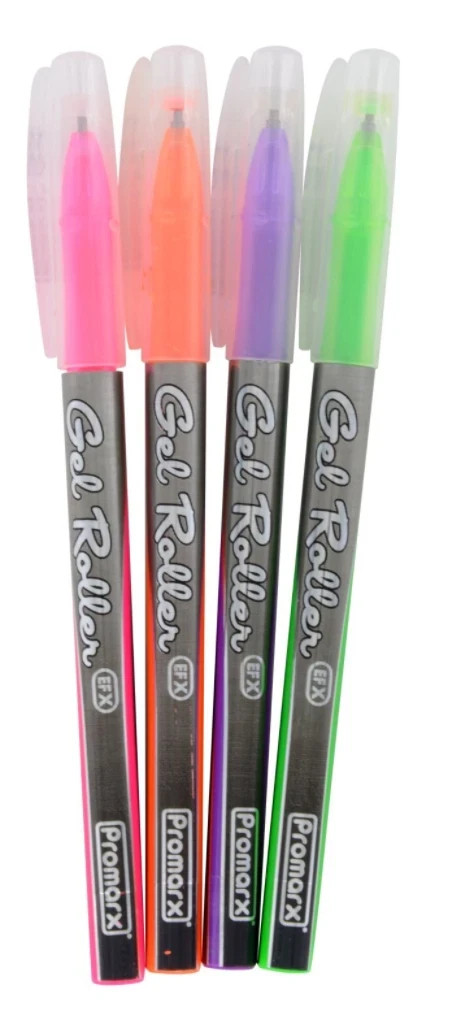 Promarx Gel Roller EFX Pens Pack of 4 ~ Pink Orange Purple Green