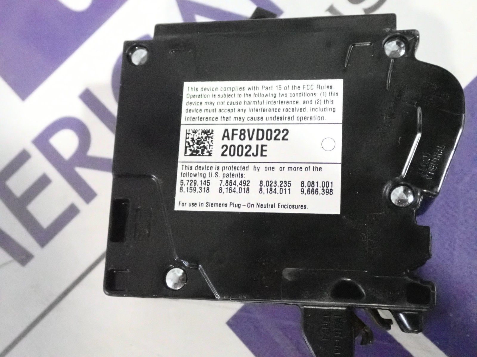 1 New Siemens Q115DFN Plug in 15 amp Breakers 120v AFCI/GFCI Plug on Neutral