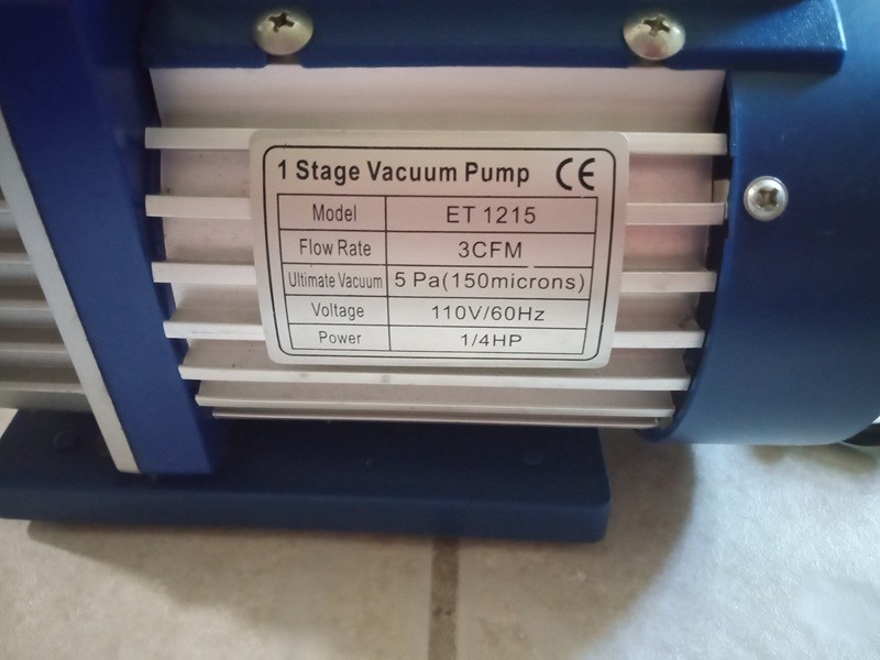 110V 1/4 HP 3 CFM Single Stage Rotary Vane Air Vacuum Pump