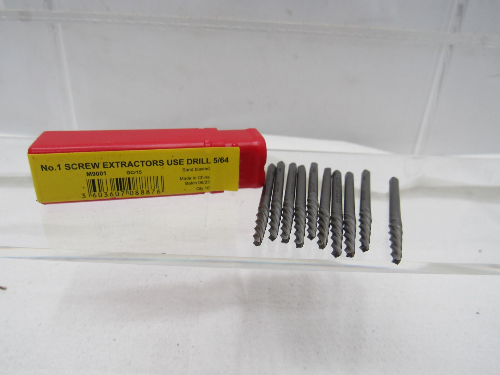 Lot of 10 No.1 Screw Extractors Sand Blasted Use 5/64″ Drill Tool M9001 GCr15