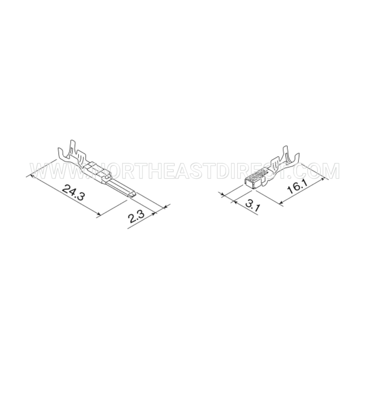 FURUKAWA 2 PINS RFW CONNECTOR 090 SERIES 2.3MM CONNECTOR FW-C-2M-B AND FW-C-2F-B