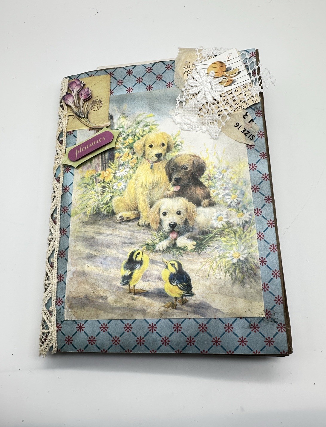 Junk Journal Pleasures Themed Medium Is Brown Paper Bags And Coffee Dyed Paper