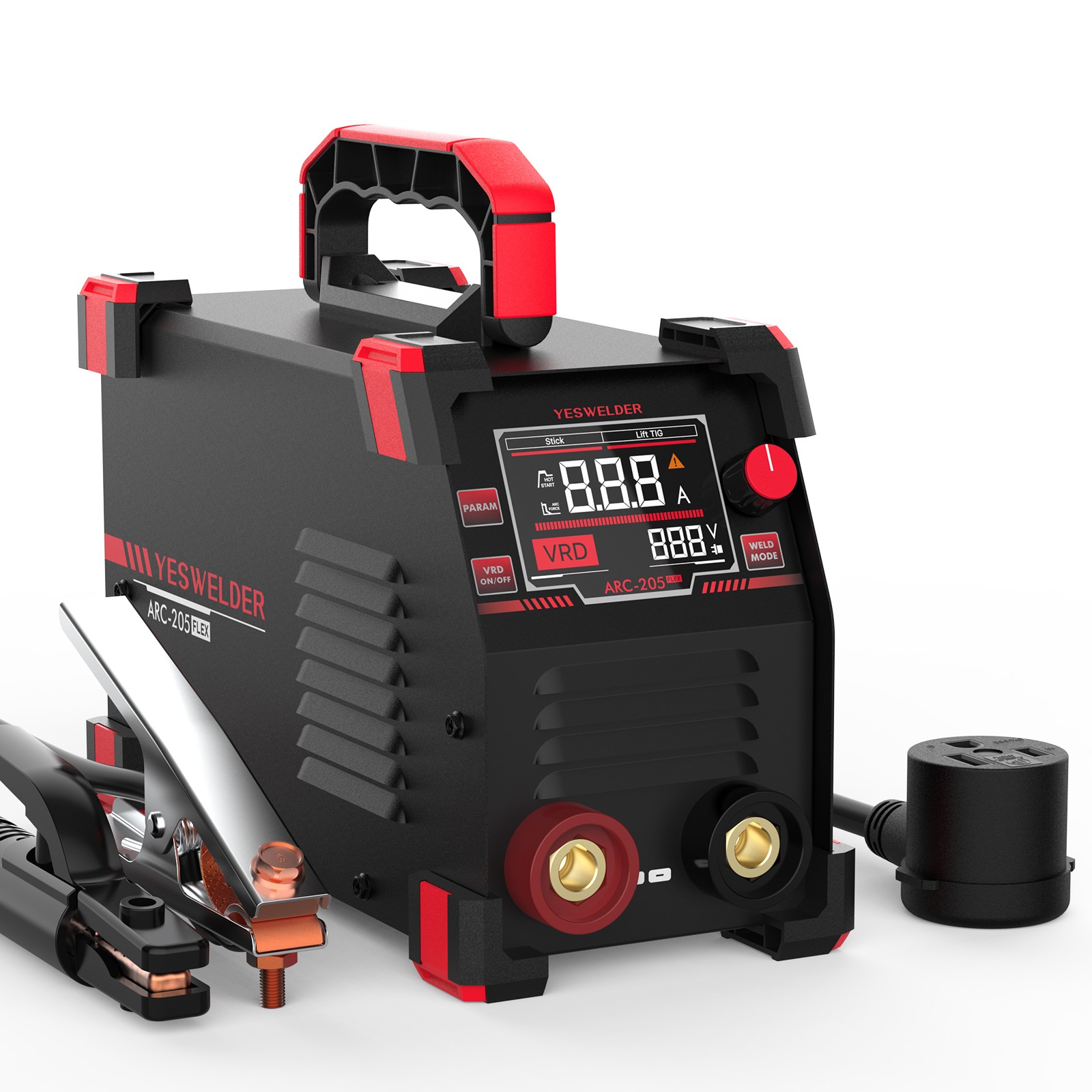 YESWELDER 205Amp Stick Welder Large LED Display 110V/220V IGBT ARC MMA Hot Start