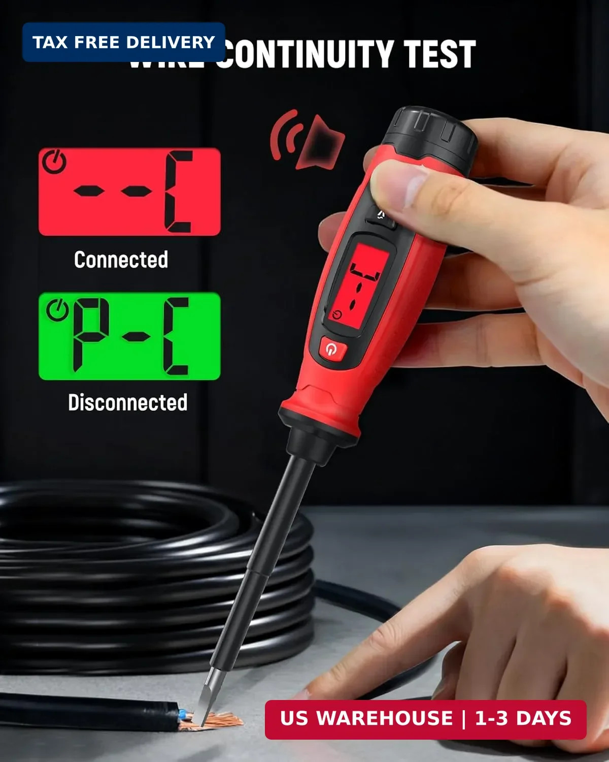 KAIWEETS 2-in-1 Voltage Tester Screwdriver LCD Non Contact Detector Pen