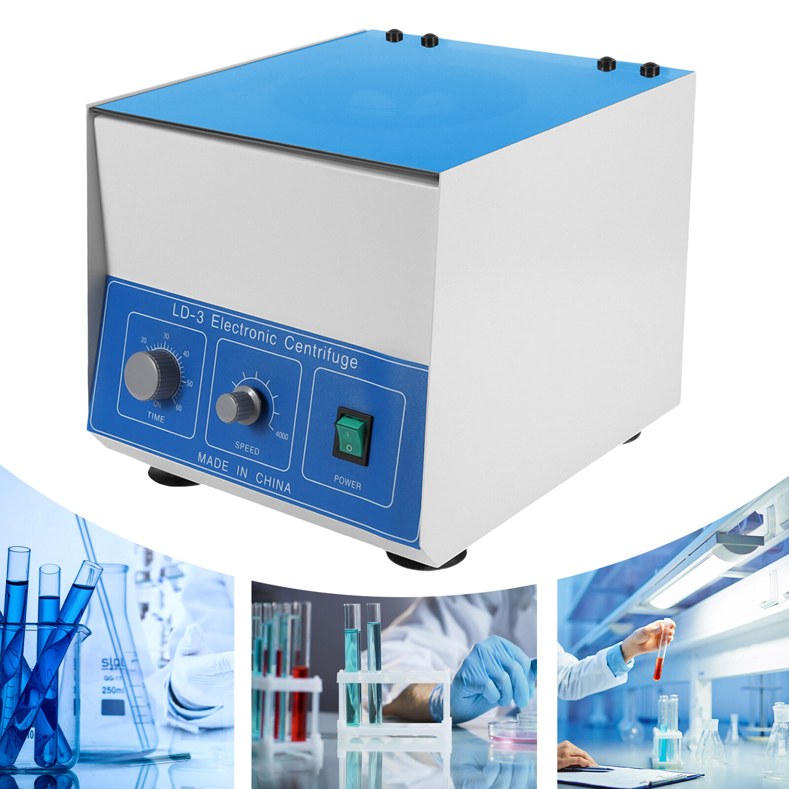 6*50ml LD-3 Electric Benchtop Centrifuge Lab Medical Practice Machine 4000rpm US