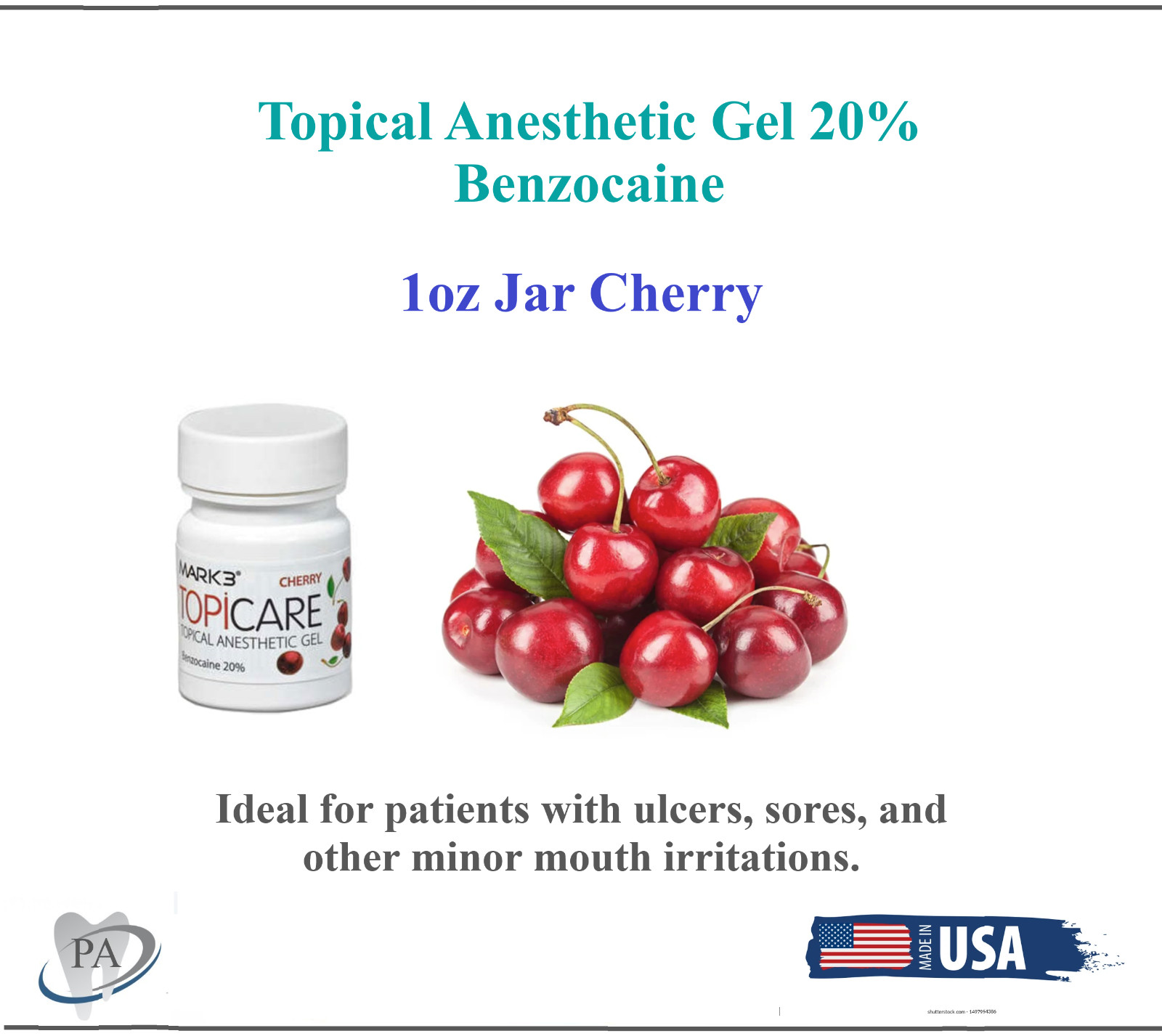 Mark3 Dental Topical Anesthetic Gel 20% Benzocaine 1 oz Jar – Exp 09/2024