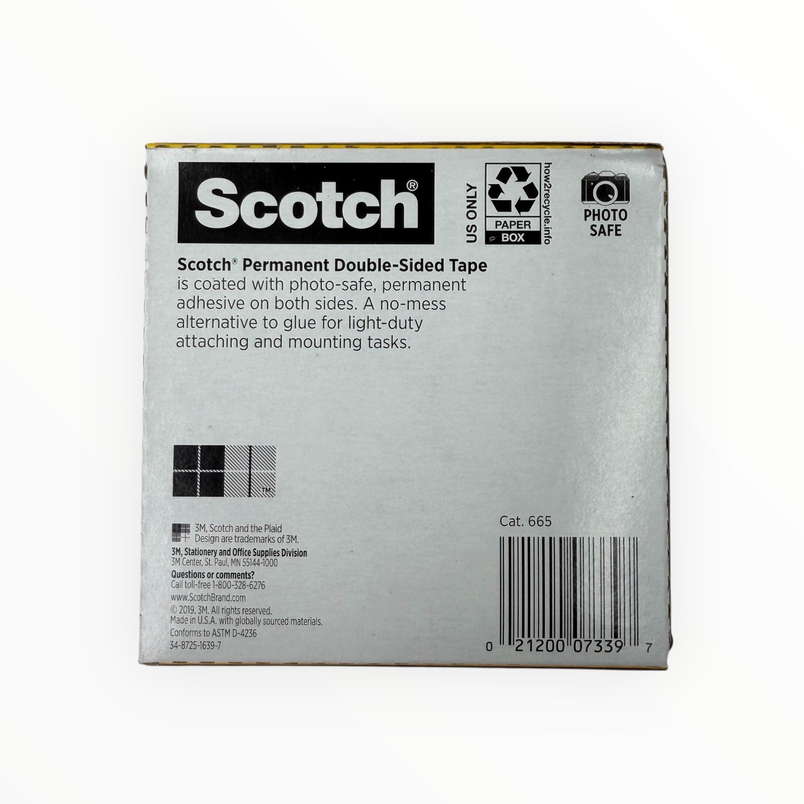 1 Roll Scotch Double-Sided Tape Permanent 1/2″x 1,296″ Clear 3″ Core 665
