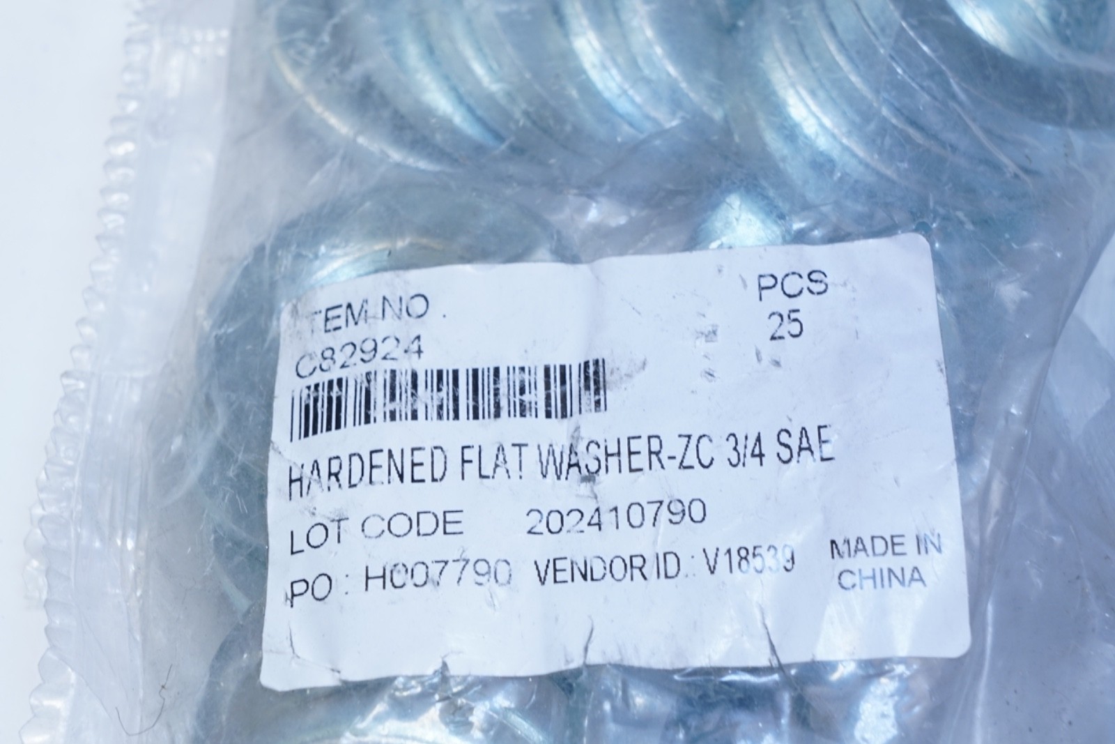Lot of 125 Value Collection 3/4″ Screw SAE Flat Washer Grade 8 Steel Zinc C82924