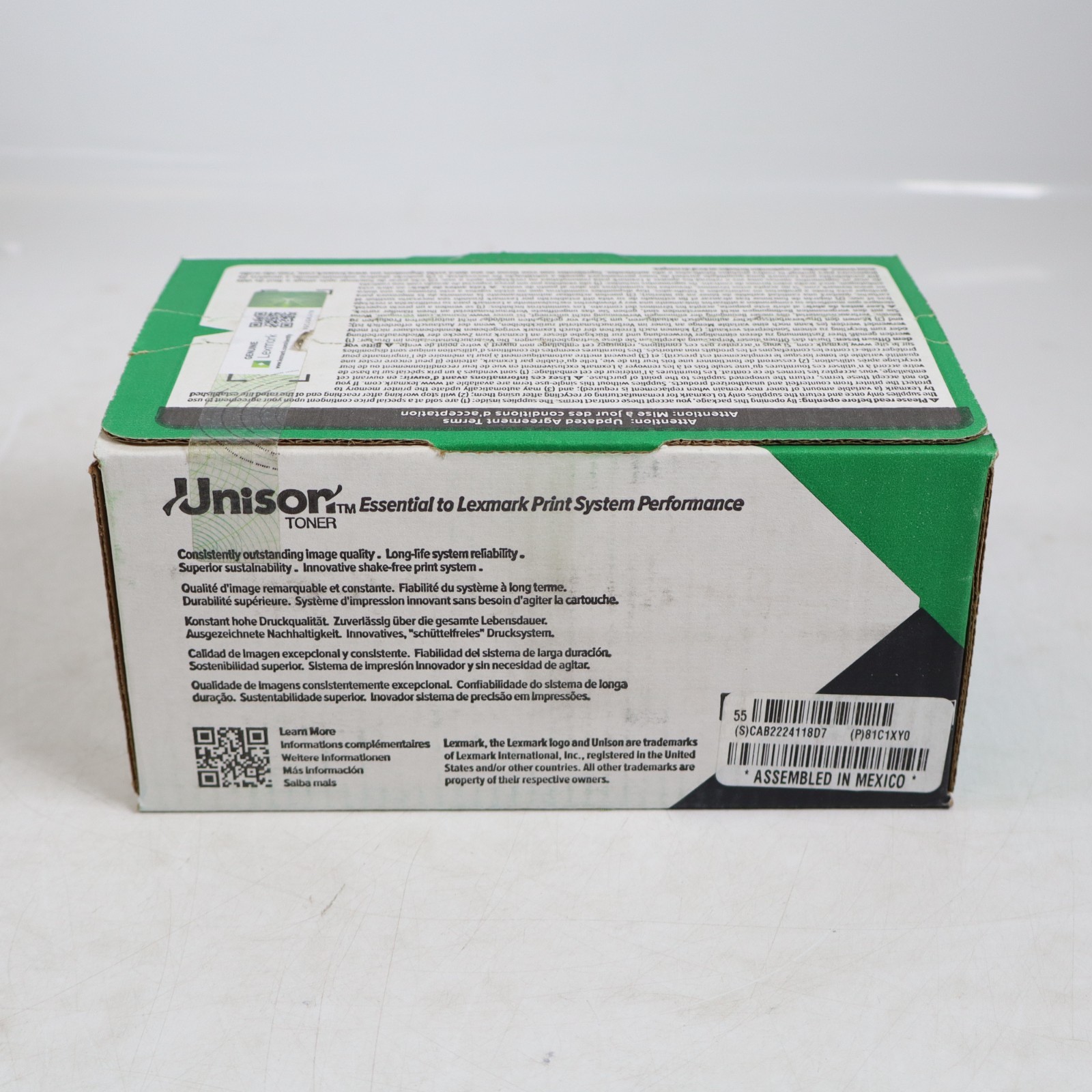 Lexmark 81C1XY0 16200 Page Yield Return Program Toner Cartridge – YELLOW – NEW!