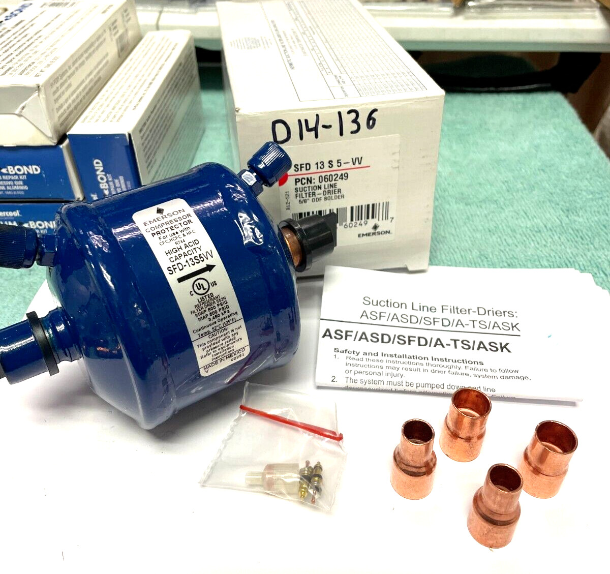 Suction Line Filter Drier, For Burn Out’s, Made For 5/8″, 1/2″ or 3/8″ O.D. Kit
