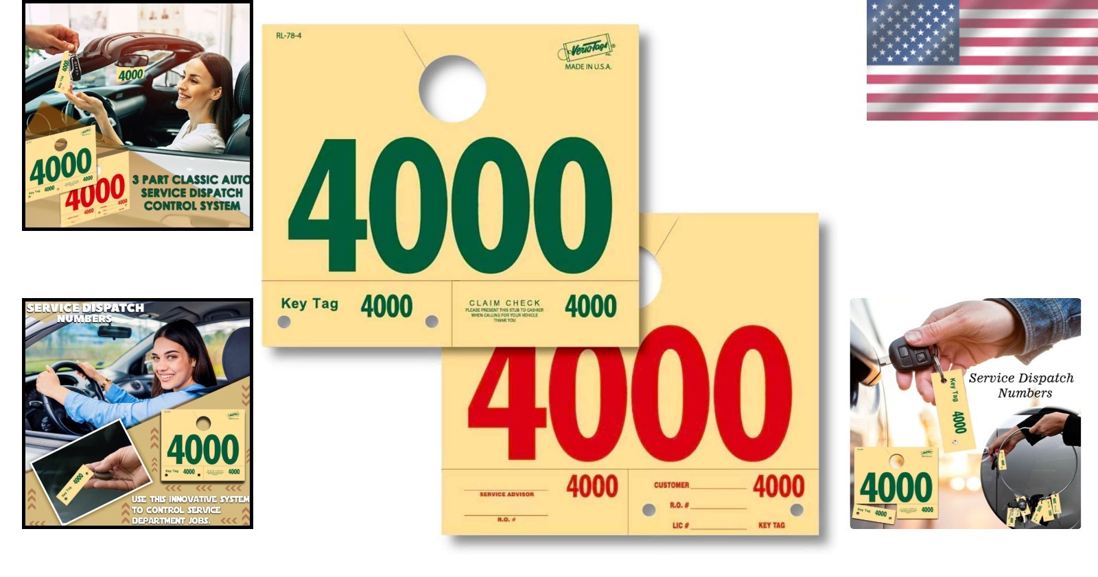 Service Dispatch Numbers 1000 Manilla Tags