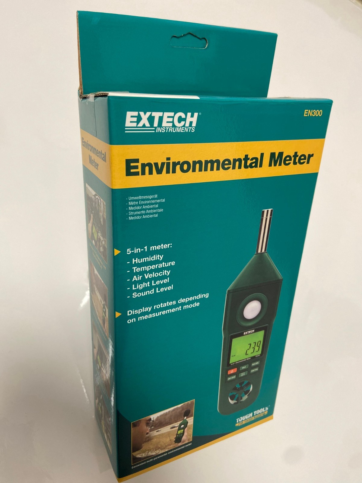 EXTECH EN300 Temp/Humdty Mtr,10 to 95 per Rel Hum Rng 15E591