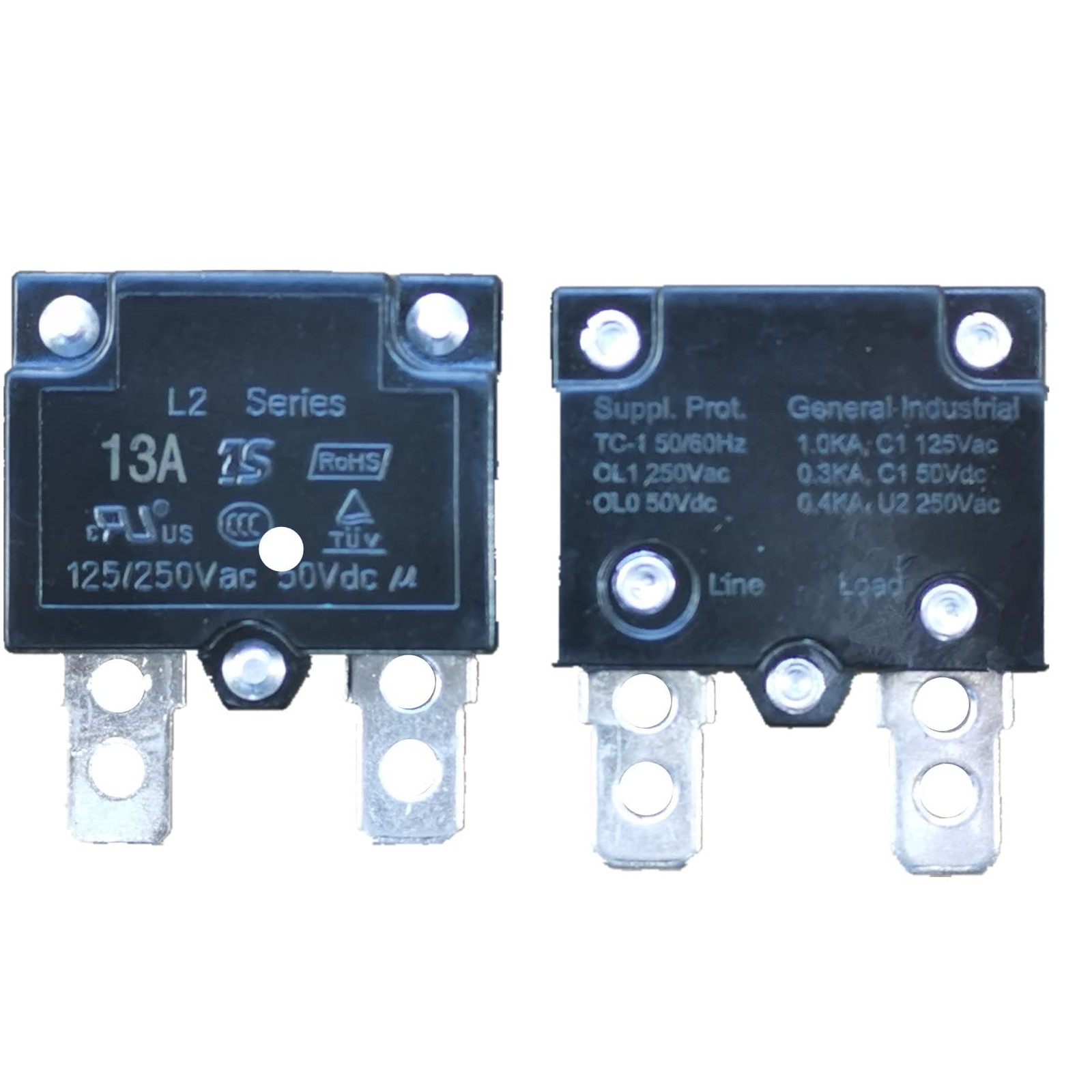 2Pcs 13A 125/250Vac 50Vdc Automatic Reset Relay Fuse Therma Switch Circuit…