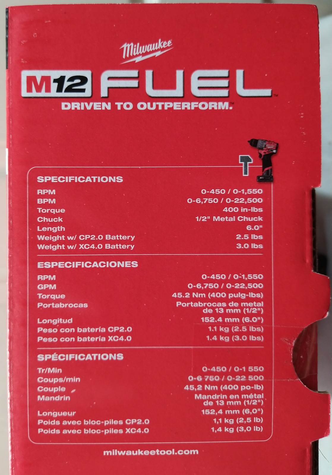 New Milwaukee 3404-22 M12 FUEL Brushless 1/2″ Hammer Drill Kit /Free M12 Ratchet