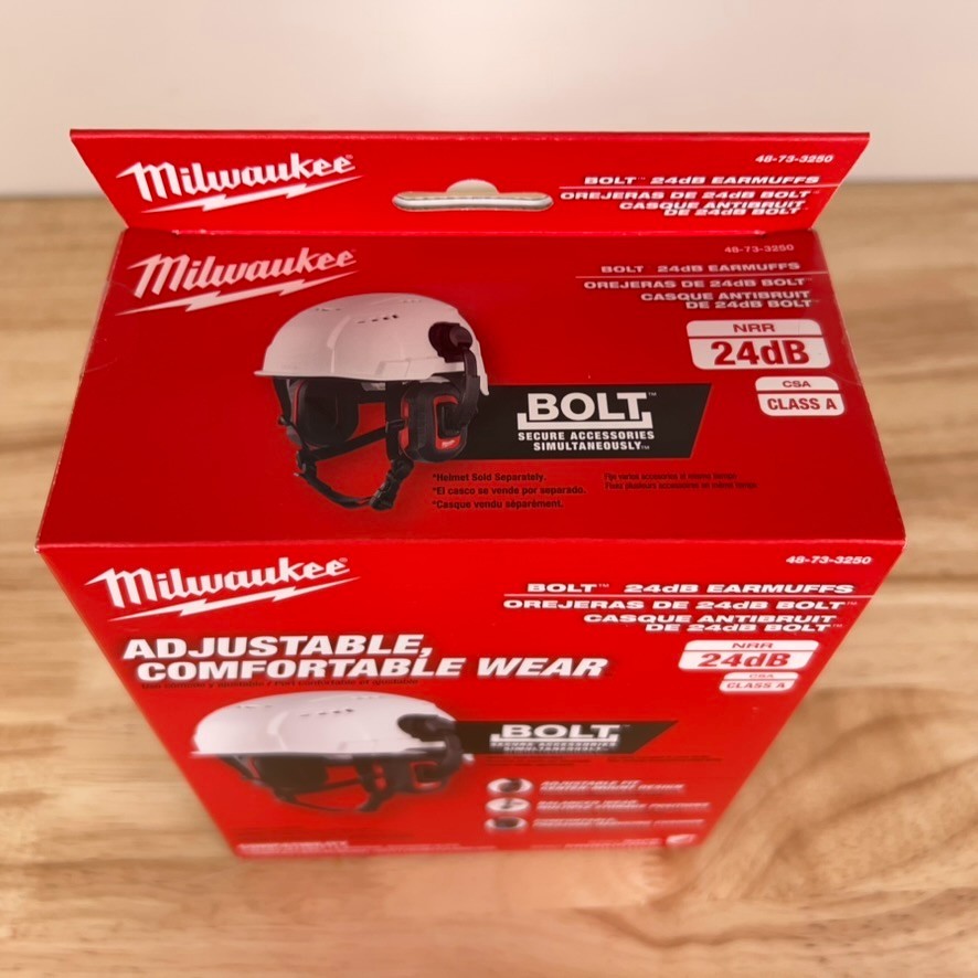 NEW Milwaukee 48-73-3250 BOLT Earmuffs 24dB Helmet Hard Hat Hearing Protection