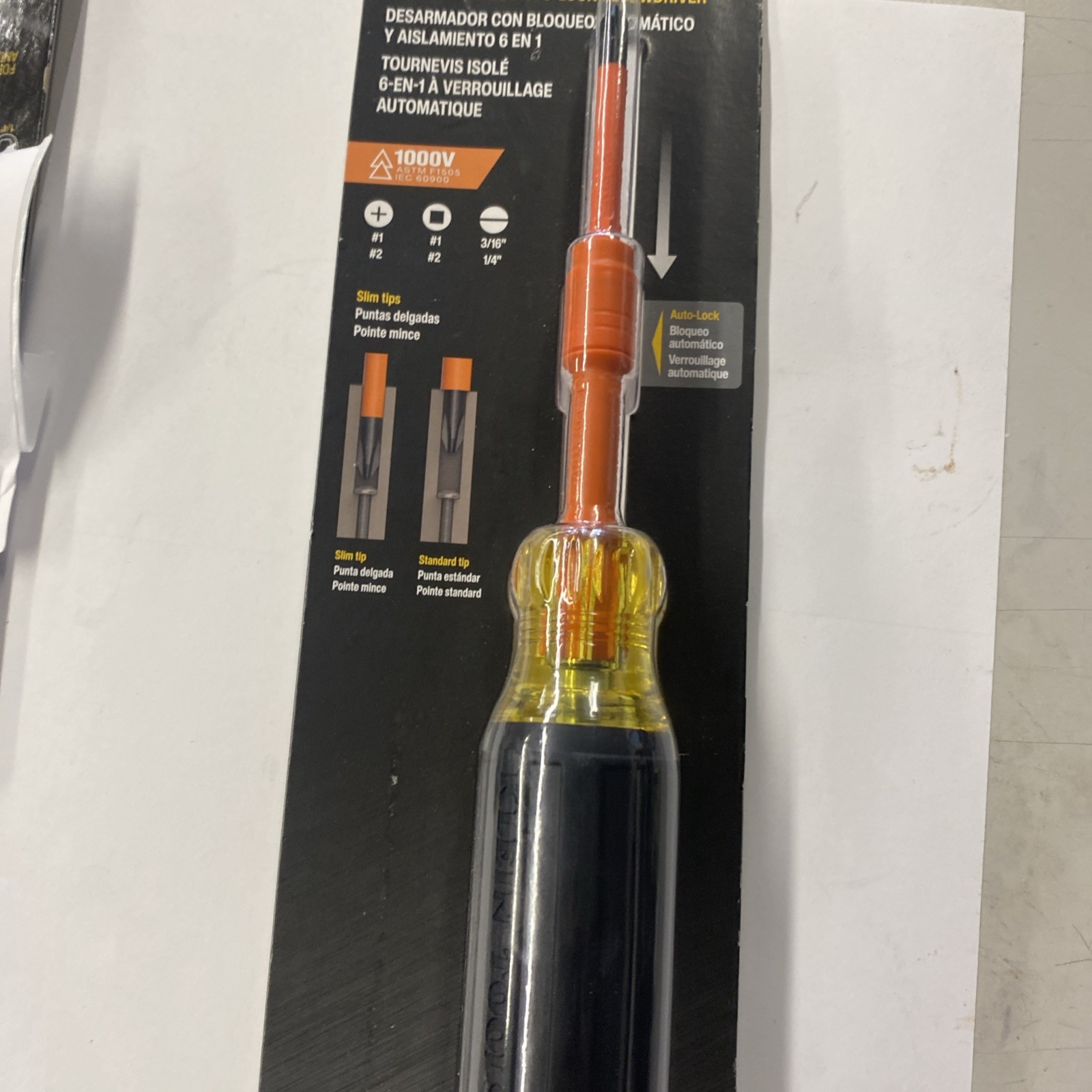 Klein Tools 32306INS 6-in-1 Insulated Auto-Lock Screwdriver