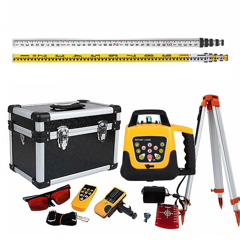 360° Automatic Self-Leveling Beam Rotary Red Laser Level 500M +1.65M Tripod