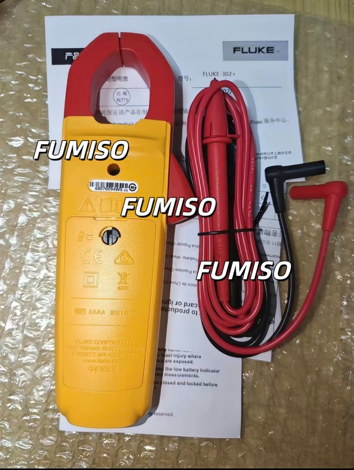 FLUKE Handheld 302+Digital Clamp Meter Tester AC / DC Volt Amp Multimeter