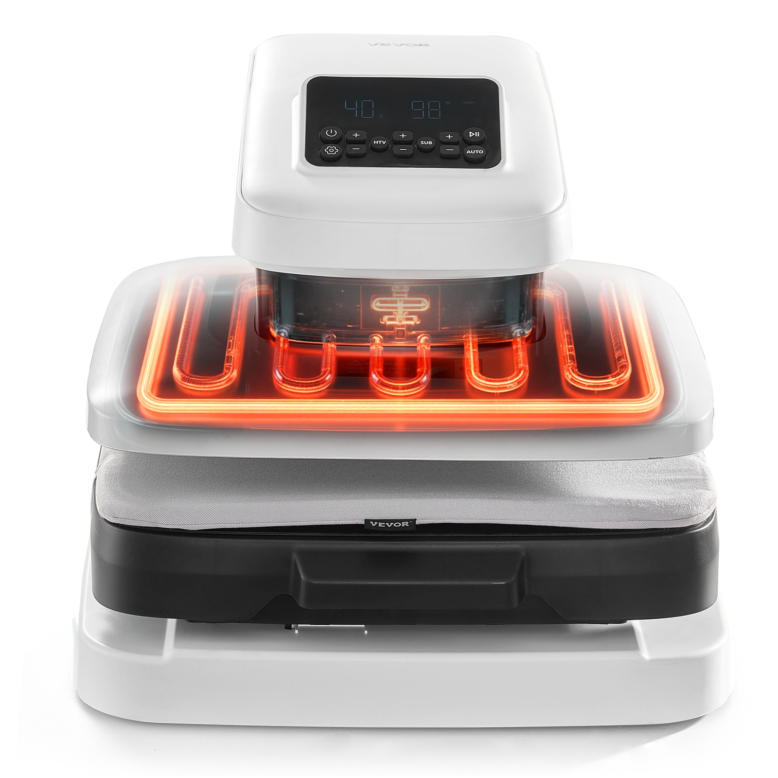 VEVOR Auto Heat Press Machine T-Shirt Press Machine 15 x 15 in Heat Plate White