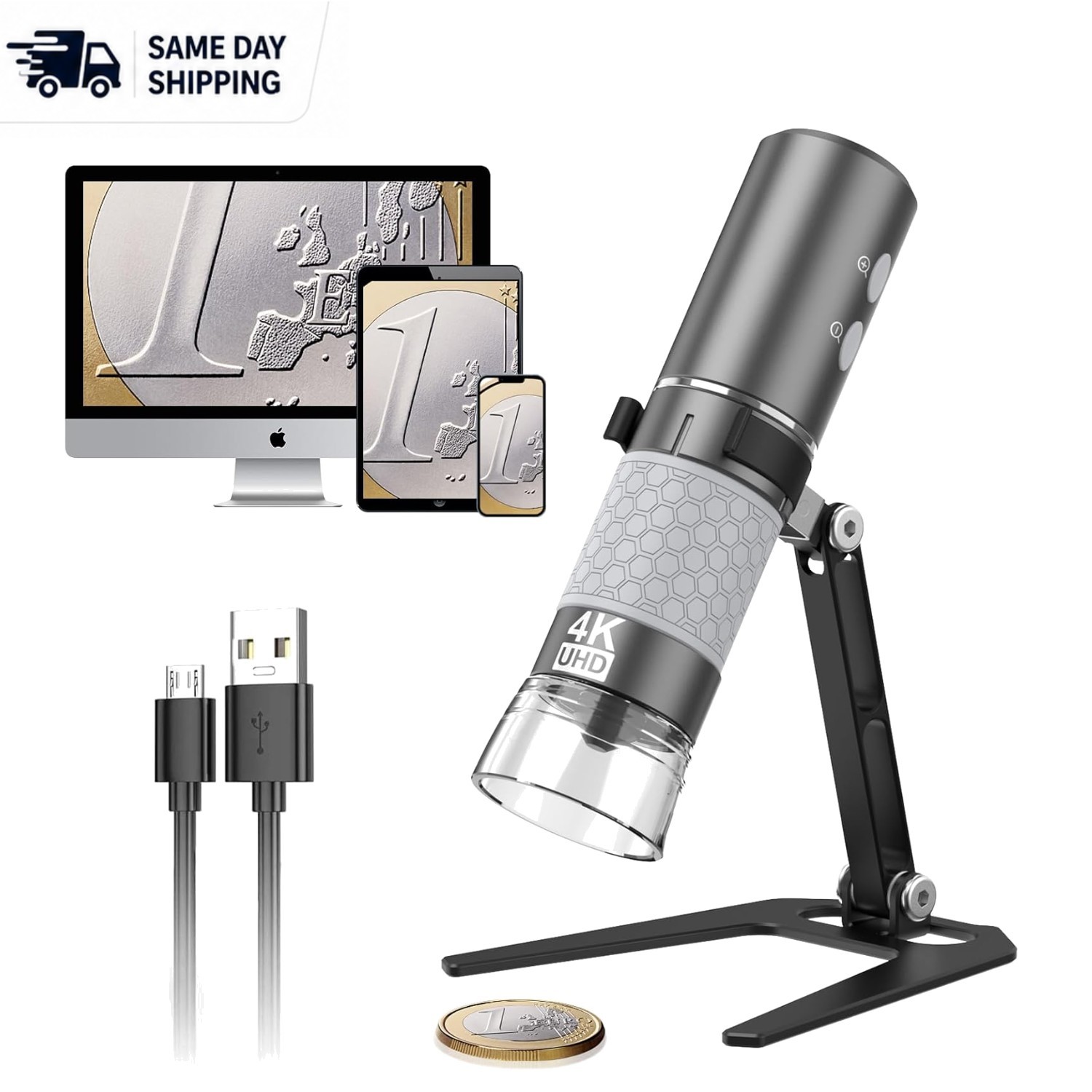 Portable 4K HD Digital Microscope – Wi-Fi Enabled for PC and Smartphone Use