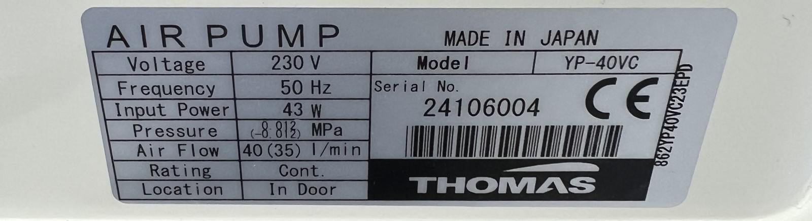 (NEW) TEL ACT8, ACT12 / AIR PUMP / YP-40VC