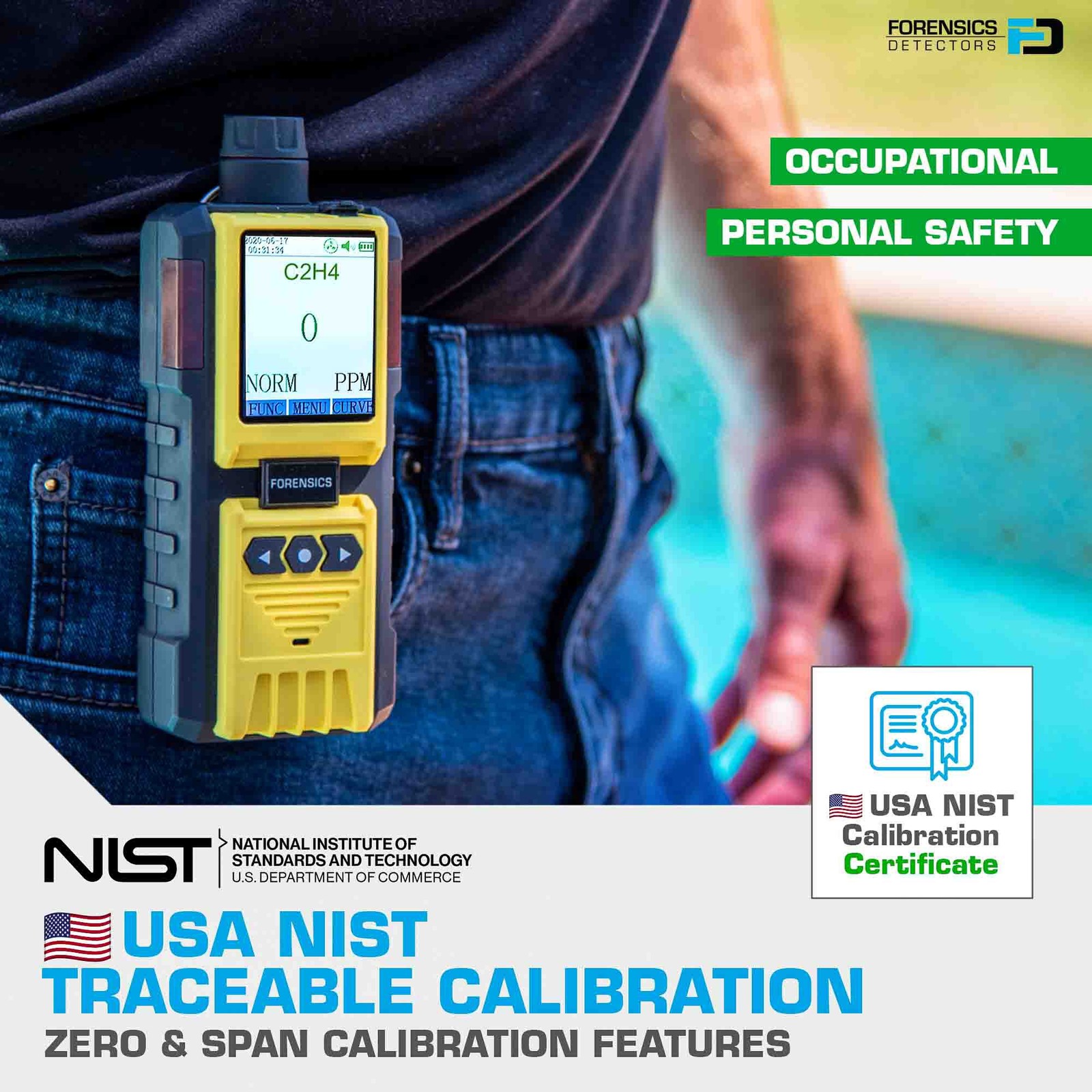 Ethylene Gas Analyzer | 0 – 100ppm | USA NIST Calibration